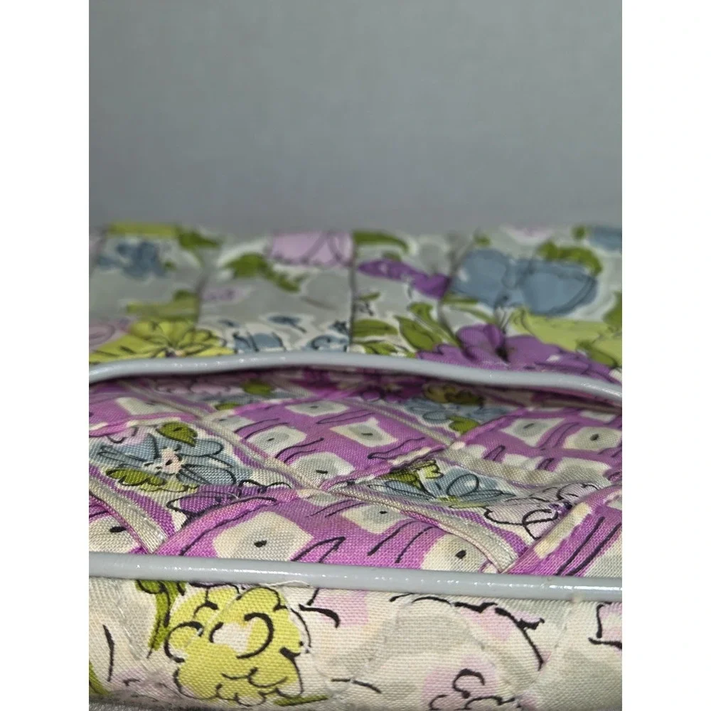RETIRED Vera Bradley WATERCOLOR‎ Gray Floral Zip Shoulder 2 Handled Bag Purse